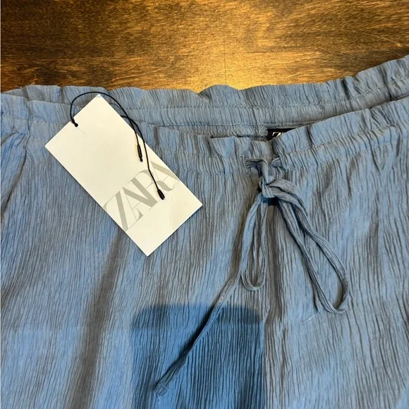 ZARA textured faded blue drawstring pants - Picture 11 of 11